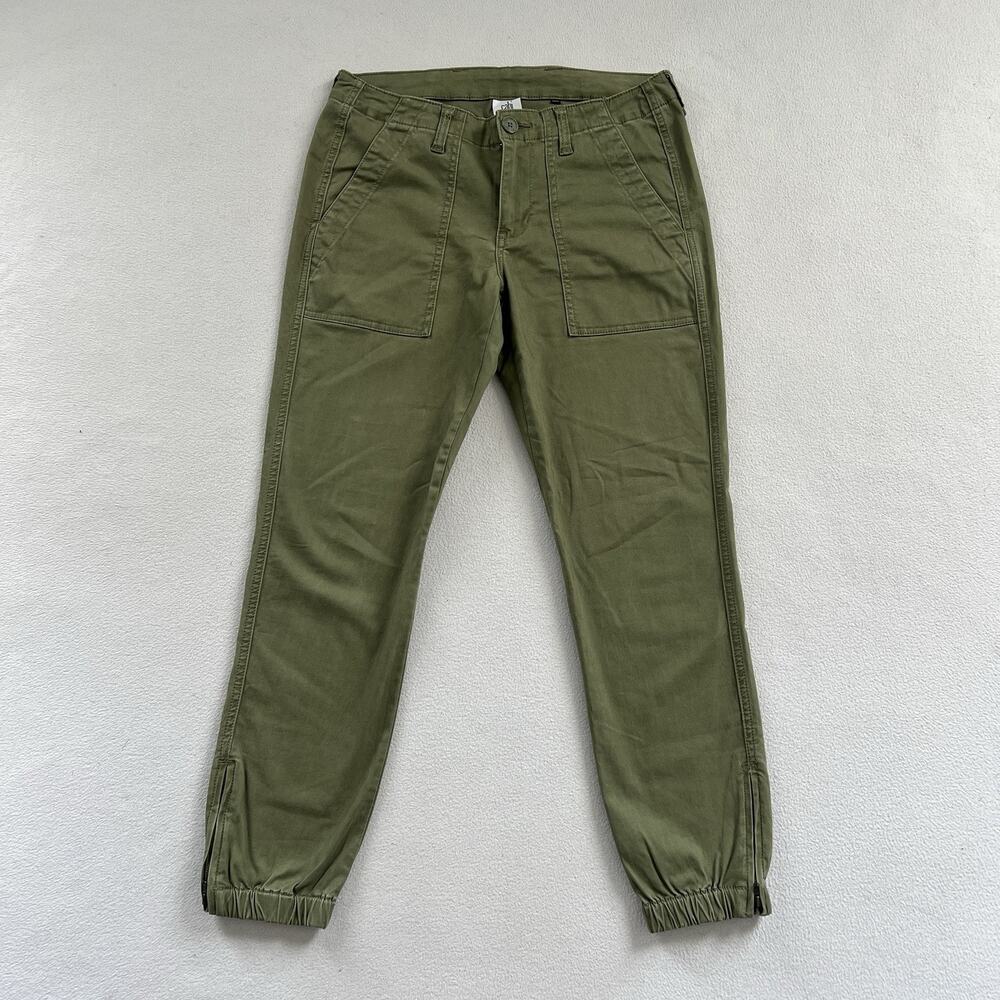 Cabi 5076 Olive Green Utility Zip Ankle Cuff Stretch Jogger Traveler Pant 4